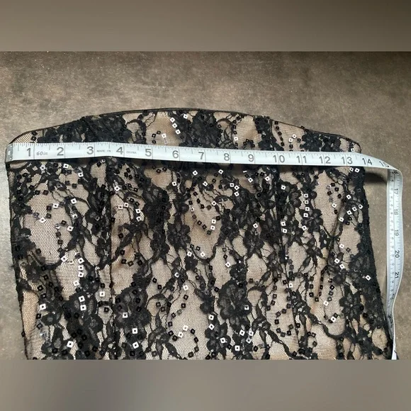 Jessica McClintock Black and Cream Lace Dress - SIZE 8 ✨ LIKE NEW ✨ - Picture 5 of 8